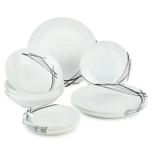 Luminarc Set serviciu masa 18bucati Arcopal Domitille Noir