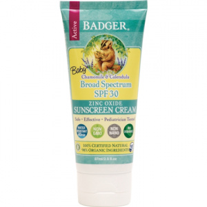 Badger Crema protectie solara SPF 30, cu musetel, pt bebelusi, 87 ml