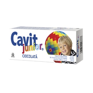 Biofarm Cavit Junior Ciocolata 20 tablete