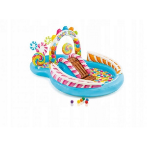 EcoToys Piscina gonflabila cu tobogan Candy 57149