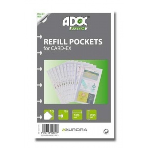 Aurora Rezerve folii A5, pentru 6 carti de vizita, 10 buc/set, Adoc - coperta neagra