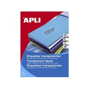 Apli Etichete autoadezive transparente A4, 20 coli/top, colturi drepte