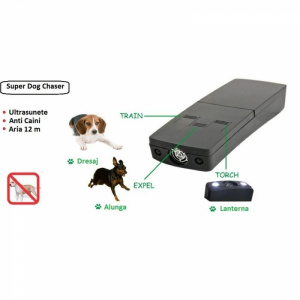 Pest Repeller Dispozitiv portabil impotriva cainilor Super Dog Chaser