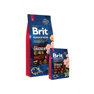 Brit Premium by Nature Adult Large 15 kg + 3 kg gratis!