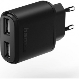 HAMA Charger, 2x USB, 2.4 A, black 173623