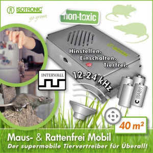 Isotronic Aparat anti rozatoare cu ultrasunete auto Marder Frei 70624 - Portabil