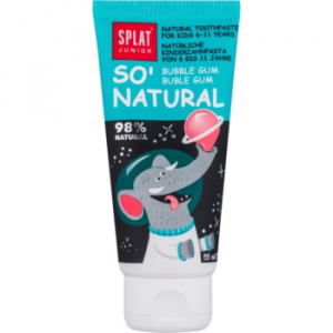 Splat Junior So' Natural pasta de dinti pentru copii de la 6 la 11 ani aroma Bubble Gum 55 ml