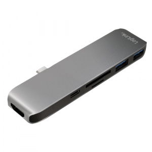 LogiLink USB-C 6-in-1 multifunctional hub, aluminum alloy UA0301