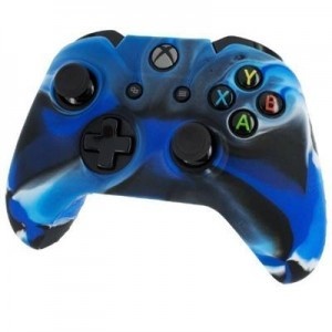 Assecure Pro Soft Silicone Protective Cover With Ribbed Handle Grip Camo Blue Xbox One