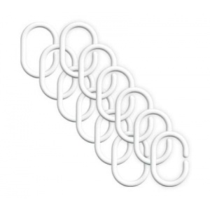 Bisk Set agatatori perdea dus set 12 buc. Alb 91202