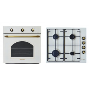 Pyramis Set Rustic Bej ECO, cuptor electric si plita cu gaz