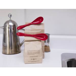 Kikkerland Set 2 lingurite cu clesti - Red Clip Spoon
