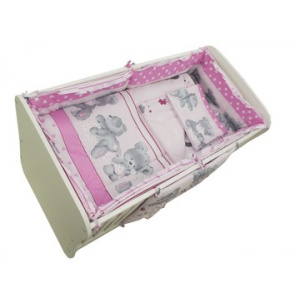 MyKids Lenjerie Teddy Hug Roz M2 4+1 Piese 120x60
