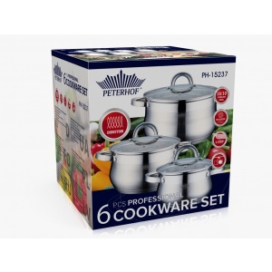 Peterhof Set cratite inox cu capac 6 piese PH-15237