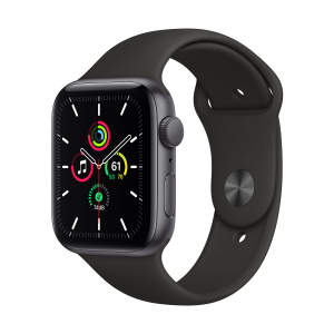 Apple Watch SE 44mm GPS+Cellular Space Gray Aluminum Case with Black Sport Band