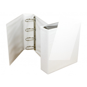 Panta Plast Caiet mecanic cu buzunar 80 mm, 4 inele, alb