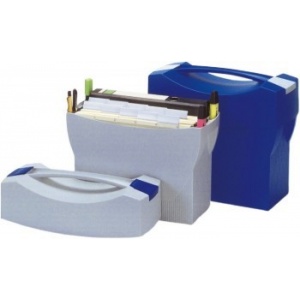 Han Suport plastic pentru 20 dosare suspendabile, cu capac, Swing Plus - gri deschis HA-1901-11