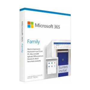 Microsoft Office 365 Home 2019, Subscriptie 1 an, 6 PC, Engleza, Medialess Retail 6GQ-01076