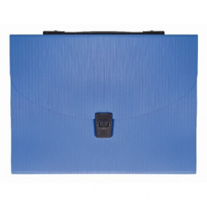 Factis Mapa plastic A4 cu 13 compartimente + maner, albastru