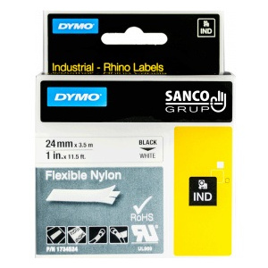 DYMO Banda ID1 nylon flexibil 24 mm x 3 5 m negru alb