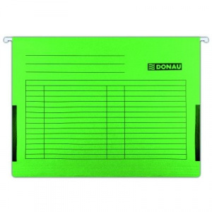 Donau Dosar suspendabil cu burduf si eticheta , bagheta metalica, 5 buc/set - verde