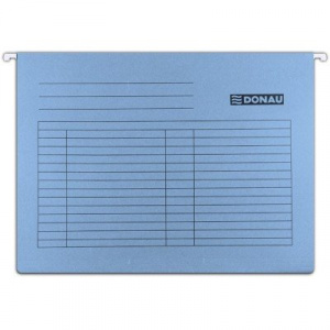 Donau Dosar suspendabil cu eticheta, bagheta metalica, carton 230g/mp, 5 buc/set - albastru