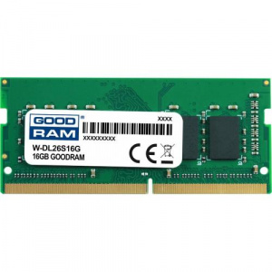 GoodRam 16GB, DDR4-2666MHz, SO-DIMM CL19 W-DL26S16G
