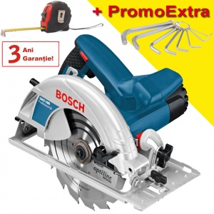 Bosch GKS 190 - Ferastrau circular 1400w, 3 Ani Garantie + Ruleta 8m + Set chei imbus