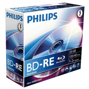 Philips Blu-Ray disk Rewritable, 25GB, 2x, Jewelcase