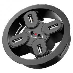 Goobay Hub USB 2.0 4 porturi +iesiri audio montabil in birou