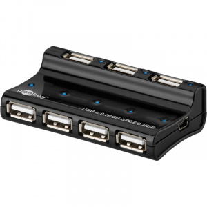 Goobay Hub USB 2.0 7 porturi cu alimentare inclusa negru