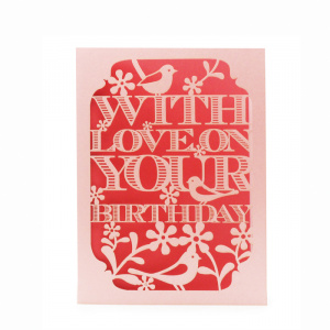 Alljoy Design Felicitare - With Love on Your Birthday Red