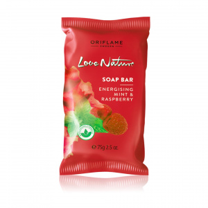 Oriflame Săpun energizant cu extracte din mentă și zmeură, Love Nature, 75 g