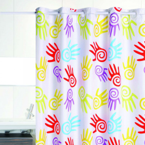 GoDeco Perdea baie colorata Hands PERDUSATEHAN206