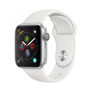 Apple Watch 4 GPS Silver Aluminium / White Sport Band