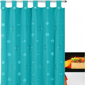 GoDeco Perdea baie turcoaz din material textil Camelia PERDUSCAME352-09