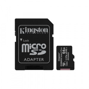 Kingston Canvas Select Plus 64GB, Clasa 10 + Adaptor SD SDCS2/64GB