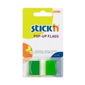 Stickn Film index autoadeziv 45 x 25mm, 50 file/set, cu dispenser, Stick