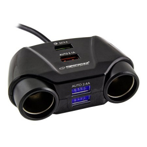 Esperanza SPLITTER BRICHETA AUTO X2 2 PORTURI USB QC 3.