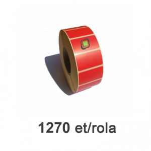 Raflatac-Budaval Role de etichete termice rosii 40x30mm, 1270 et./rola - 40X30X1270-TH-RED