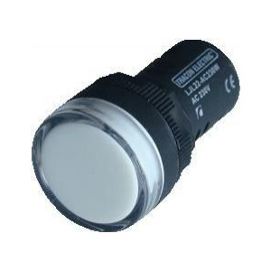Tracon Electric Lampă de semnalizare cu LED, albă, în carcasă - 48V AC/DC, d=22mm LJL22-WDT