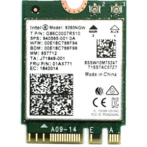 Intel Dual Band Wireless-AC 9260 2x2 + Bluetooth, Bulk