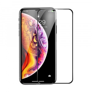 Baseus Tempered Glass 9H, iPhone XS Max/11 Pro Max, Rigid-edge 0.3 mm, Negru