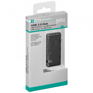 Goobay Hub mini, 4 x USB 2.0, negru