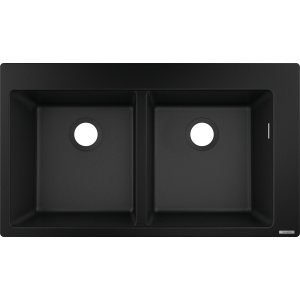 Hansgrohe Chiuveta S510 F770 SilicaTec 370x370 41.5x88x19 cm cu doua cuve graphite black