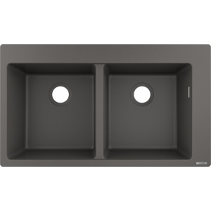 Hansgrohe S510 F770 SilicaTec 370x370 41.5x88x19 cm cu doua cuve stone grey