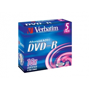 Verbatim DVD-R 16x, 4.7GB, silver, Jewel Case, (43519)