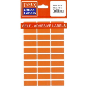 TANEX Etichete autoadezive albe, 12 x 30 mm, 300 buc/set