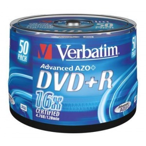 Verbatim DVD+R 16x, 4.7GB, bulk 50 (43550)