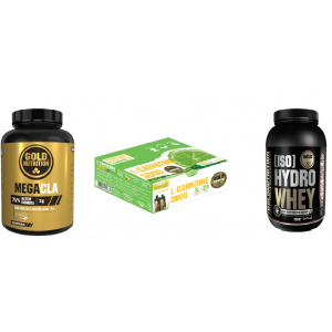 Gold Nutrition Pastile de Slabit, Mega Cla 100cps + L-Carnitine 20 doze + Pudra Proteica 1kg